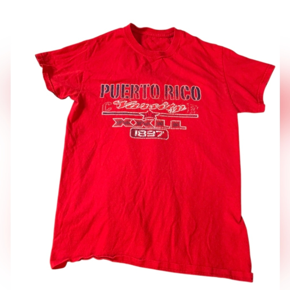Red Puerto Rico Graphic T-Shirt Sz M